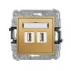 MINI Gniazdo podwójne 2xUSB-AA 2.0 złoty 29MGUSB-2