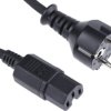 Przewód zasilania złącze A: IEC C15, złącze B: Wtyk niemiecki Schuko typu F 2m 16 A 250 V Czarny
