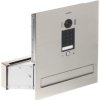 Skrzynka na listy z wideodomofonem DUO, przelotowa, jednowrzutowa wykonana z frezowanej stali szlachetnej, wbudowany szyfrator
