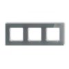 ICON Ramka uniwersalna potrójna kwadratowa - efekt szkła (ramka: grafitowa spód: biały) 28-0-IRSK-3