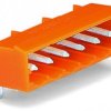Pin header, 2 pole, pitch 5.08 mm, angled, orange, 231-532/001-000