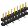 Pin header, 9 pole, pitch 2 mm, angled, black, SLY11SMD0519S