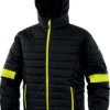 Kurtka puchowa pikowana z poliamidu Ripstop, kolor Czarno-Żółty, rozmiar: S, BLOOMNOPT