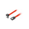 Kabel SATA DATA II (3GB/S) 1m z zatrzaskami metalowymi kątowy czerwony LANBERG