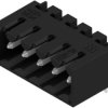Pin header, 5 pole, pitch 3.5 mm, angled, black, 1841660000