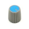 Gałka do potencjometru na oś 6mm - 15x15mm - szara, niebieski znacznik - GS15