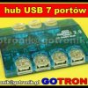 Hub USB 2.0 aktywny / 7 portów / + zasilacz