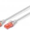 Patch cable, RJ45 plug, straight to RJ45 plug, straight, Cat 6, U/UTP, PVC, 0.5 m, gray, DK-1612-005