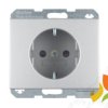 BERKER K.5 Gniazdo z uziemieniem schuko z przesłonami aluminium 47357003 HAGER