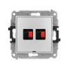 ICON Mechanizm gniazda głośnikowego podwójnego, bez pola opisowego srebrny metalik 7IGGBO-2