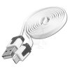 Kabel USB-A » micro USB 1,0m biały płaski ChRL 013