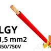 Przewód LGY 1,5 mm2 czerwony (450/750V) jednożyłowy linka H07V-K (krążki 100m) IG2000.05 BITNER