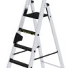 MUNK Günzburger Steigtechnik 42705 aluminium Drabina składana ze stopniem Maksymalna wysokość robocza: 3.25 m 8.5 kg