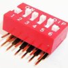 Dipschalter; dip-switch; pionowy; 6 sekcji