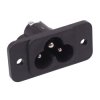 C6 IEC Clover Leaf Chassis Inlet Socket Solder Terminals 2.5A