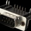 107-09-1-1-00 D-SUB plug, 9-pole, angled