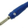 Wtyk bananowy; 4mm; 25.413.5; niebieski; 61mm; wtykany (gniazdo bananowe 4mm); przykręcany; 32A; 60V; mosiądz niklowany; PVC; Am