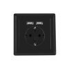 Gniazdo pojedyncze z/u Schuko + 2x USB 2.1A czarne