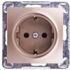 Impresja Gniazdo Pojedyncze Z/U Schuko Złoty Metalik Gp-1Ys/M/28
