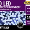 Lampki choinkowe 60 LED lampki na baterie z wyłacznikiem czasowym zewnętrzny biały 10-162