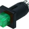 Pushbutton switch, 2 pole, green, unlit , 0.2 A/60 V, mounting Ø 5.1 mm, IP40, 0041.8857.5327