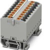 Distribution block, push-in connection, 0.14-4.0 mm², 18 pole, 24 A, 8 kV, gray, 3274144