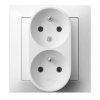 IMPRESJA Gniazdo podwójne z uziemieniem z funkcją niezamienności faz kompletne z ramką biały GP-2YC/00 OSPEL