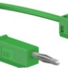 Measuring lead with (2 mm plug, spring-loaded, straight) to (2 mm plug, spring-loaded, straight), 450 mm, green, PVC, 0.5 mm², C