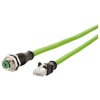 Metz Connect 142M2X25020 M12 Patch Cable CAT 6A S/FTP 2m PUR Green Drag Chain