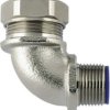 Angle compression fitting, M25, 25 mm, PA/brass, nickel plated, IP66/IP67/IP68/IP69K, metal, (L) 14 mm, 166-32404