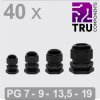 TRU COMPONENTS TC-13448344 Cable gland Polyamide Black 40 pcs