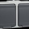 445409 Socket, 2-gang, 16 A, IP44, AquaTop, plug-in terminal, grey