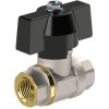 Ball valve, L 76 mm, 80 bar, brass, nickel-plated, for pipe systems, 103291