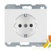 BERKER K.1 Gniazdo z uziemieniem schuko z przesłonami biały połysk 47357009 HAGER
