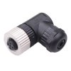 5 Way M12 Right Angle Female Industrial Circular Connector IP67 4A 60V
