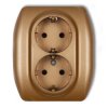 TREND Gniazdo podwójne z/u SCHUKO złoty metalik 8GP-2sp