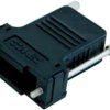 D-Sub connector housing, size: 4 (DC), straight 180°, cable Ø 15 mm, plastic, black, 165X13399XE