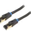 Ikabq Patch Cord S/Ftp Cat 8 Ofc Pvc Czarny 20M Pokrycie: Złocony