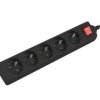 Przedłużacz z wyłącznikiem 5-gniazd z/u 1,5m /H05VV-F 3G1/ czarny LANBERG