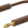 Measuring lead with (4 mm lamella plug, straight) to (4 mm lamella plug, straight), 0.5 m, brown, PVC, 1.0 mm², 64.1071-05027