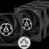 ACFAN00154A Arctic case fan P8 PWM PST Black, 80 mm, pack of 5