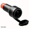 Red Gp1 Gniazdo Z Dławikiem Ip54 2P+Z 16A/250V Kołnierz Gumowany Czarny Xf2165