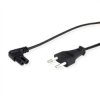 Kabel zasilający VALUE Euro z płaską wtyczką kątową do C7, 2-biegunowy, czarny, 1,8 m