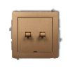 DECO Mechanizm łącznika jednobiegunowego ze schodowym w stylu amerykańskim (dwa klawisze bez piktogramów, osobne zasilanie) złot
