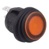 Yellow Waterproof 24V LED 20mm Round Rocker Switch SPST 10A R13-112B8W-02