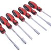 Zestaw wkrętaków nasadowych, mat. łopatki: Stal, mat. uchwytu: Twardy czerwony acetat z miękkim wypełnieniem, dł.