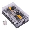 8 Way Dual Battery Standard Blade Fuse Box + Negative Busbar 100A