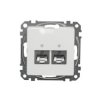 SEDNA DESIGN & ELEMENTS Gniazdo komputerowe 2xRJ45 kat.6 STP białe SDD111462S SCHNEIDER ELECTRIC