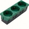 tehalit.GB-EG Gniazdo SCHUKO 33st. potrójne 45x45mm bezhalogenowe zielone ESR3336029