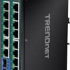 TRENDnet TI-PG162 16-portowy przełącznik PoE + przemysłowy Gigabit na szynę DIN